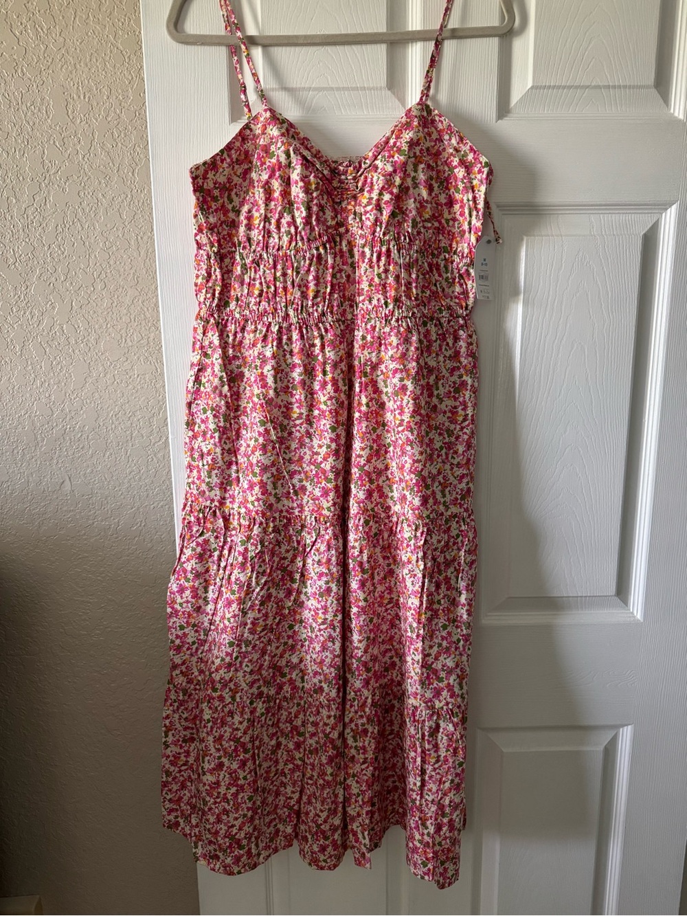 Time and Tru Pink Floral Tiered Sundress